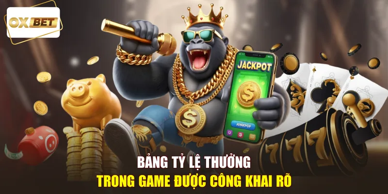 Bảng tỷ lệ thưởng trong game được công khai rõ